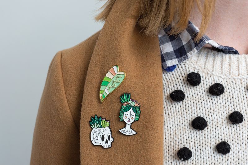 plant lady enamel pin shop now at flower + furbishcelebration, Enamel pin, Gift, pin, shipping