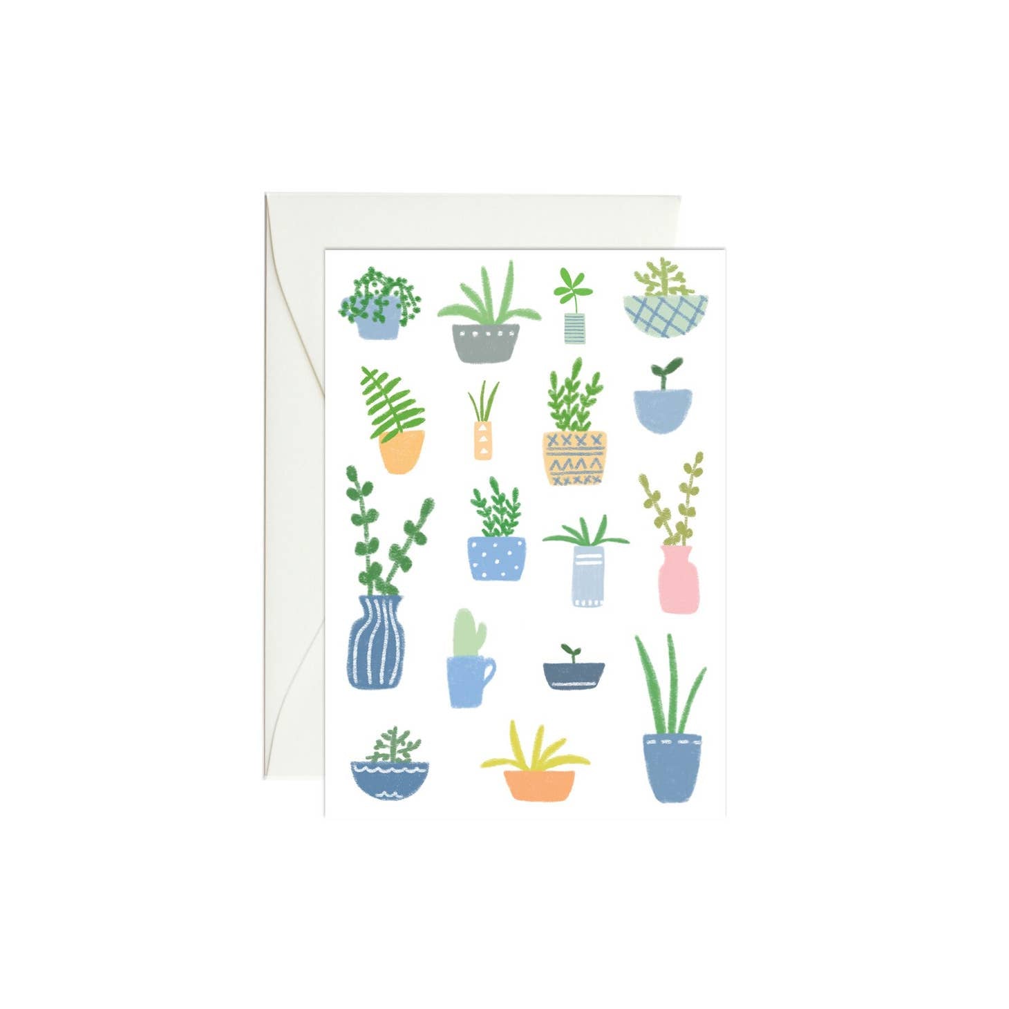 houseplants mini blank card shop now at flower + furbishanniversary, birthday, blank card, card, celebration, Get well, Gift, mini card, shipping, sympathy, thank you, wedding