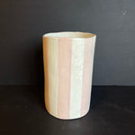 pink and white striped vase shop now at flower + furbishshipping, vase