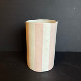 pink and white striped vase shop now at flower + furbishshipping, vase