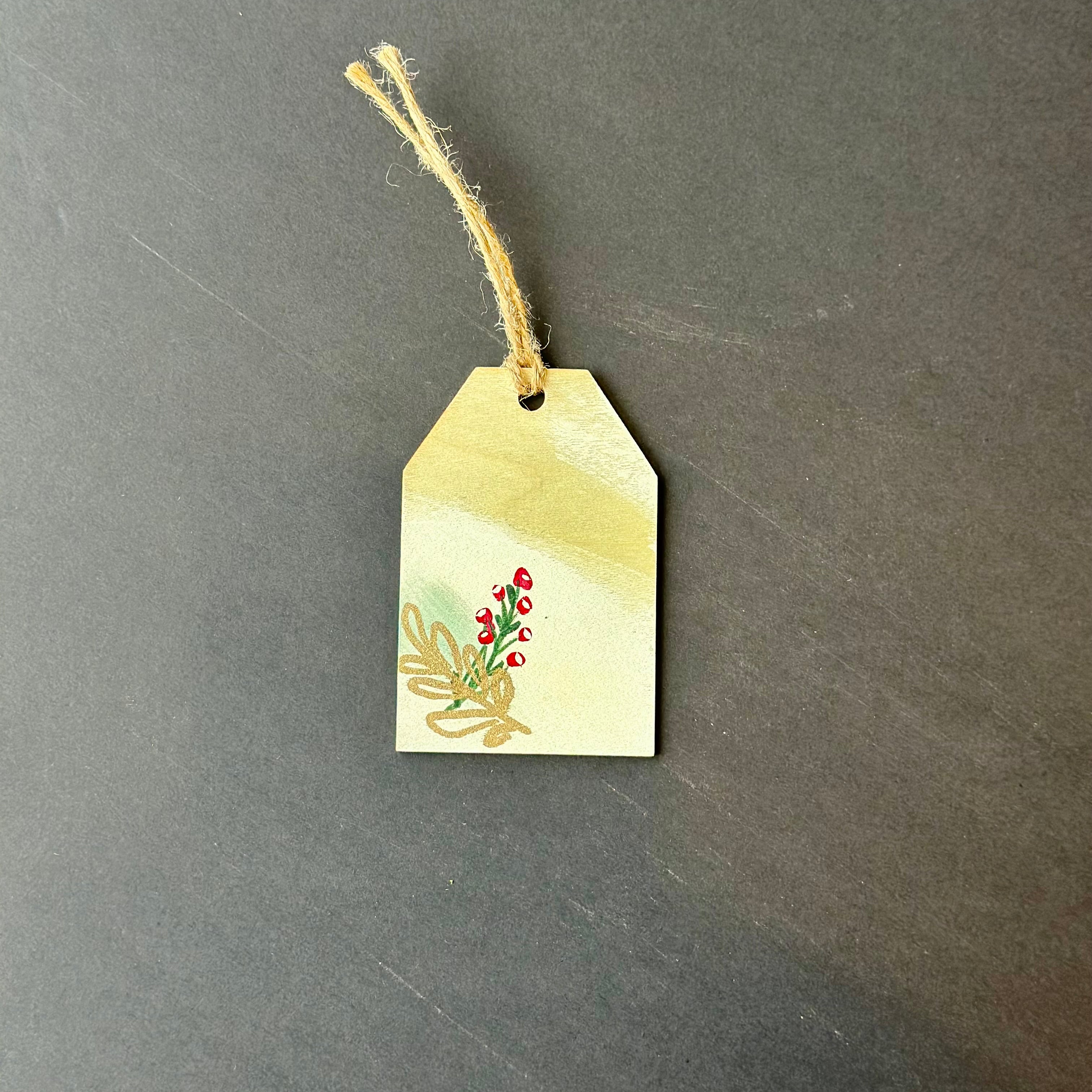 hand painted gift tags shop now at flower + furbishChristmas, Gift, Handmade, local maker, ornament, shipping