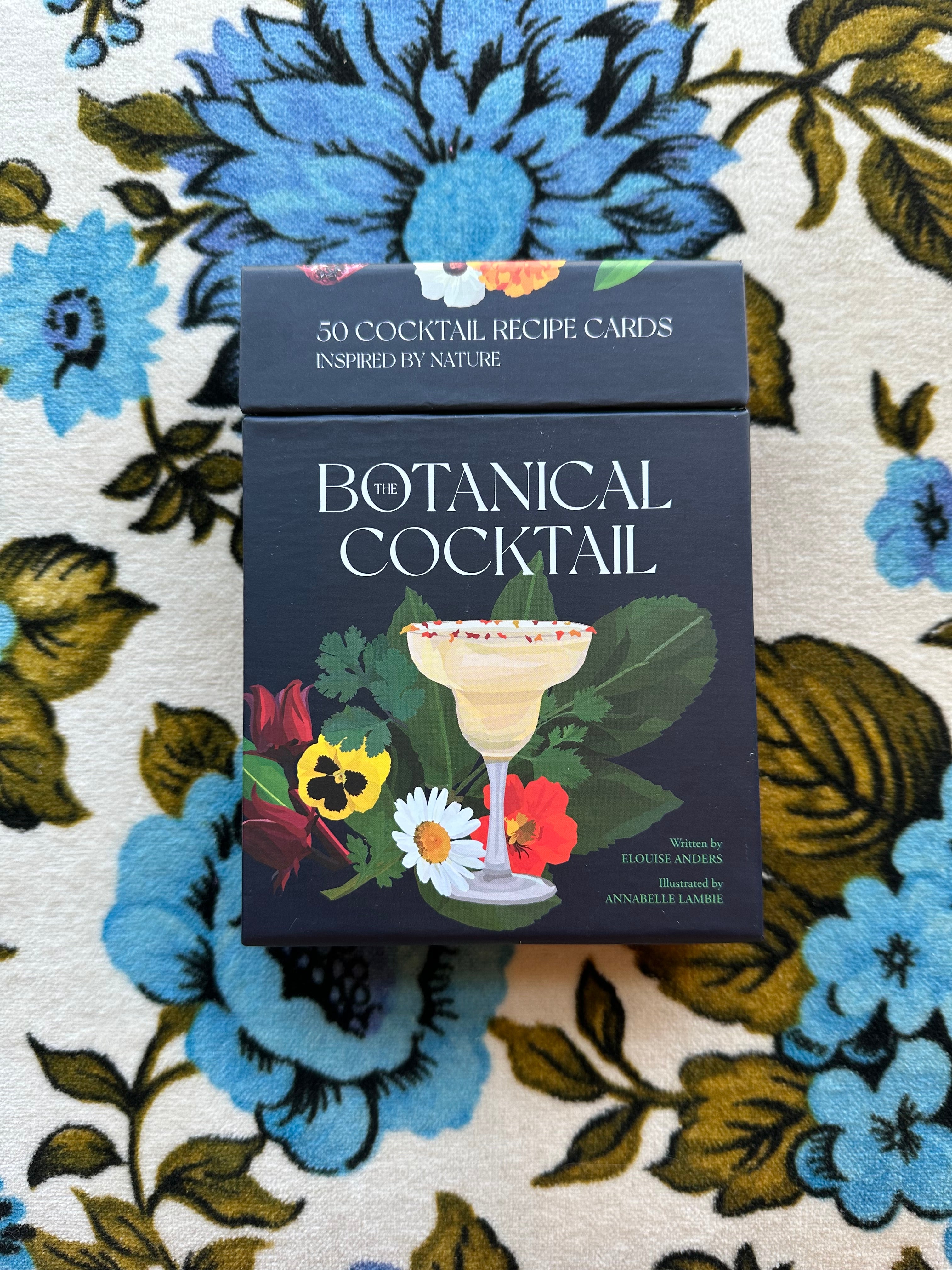 the botanical cocktail deck of cards: 50 cocktail recipe cards inspired by nature shop now at flower + furbishBook, Gift, shipping