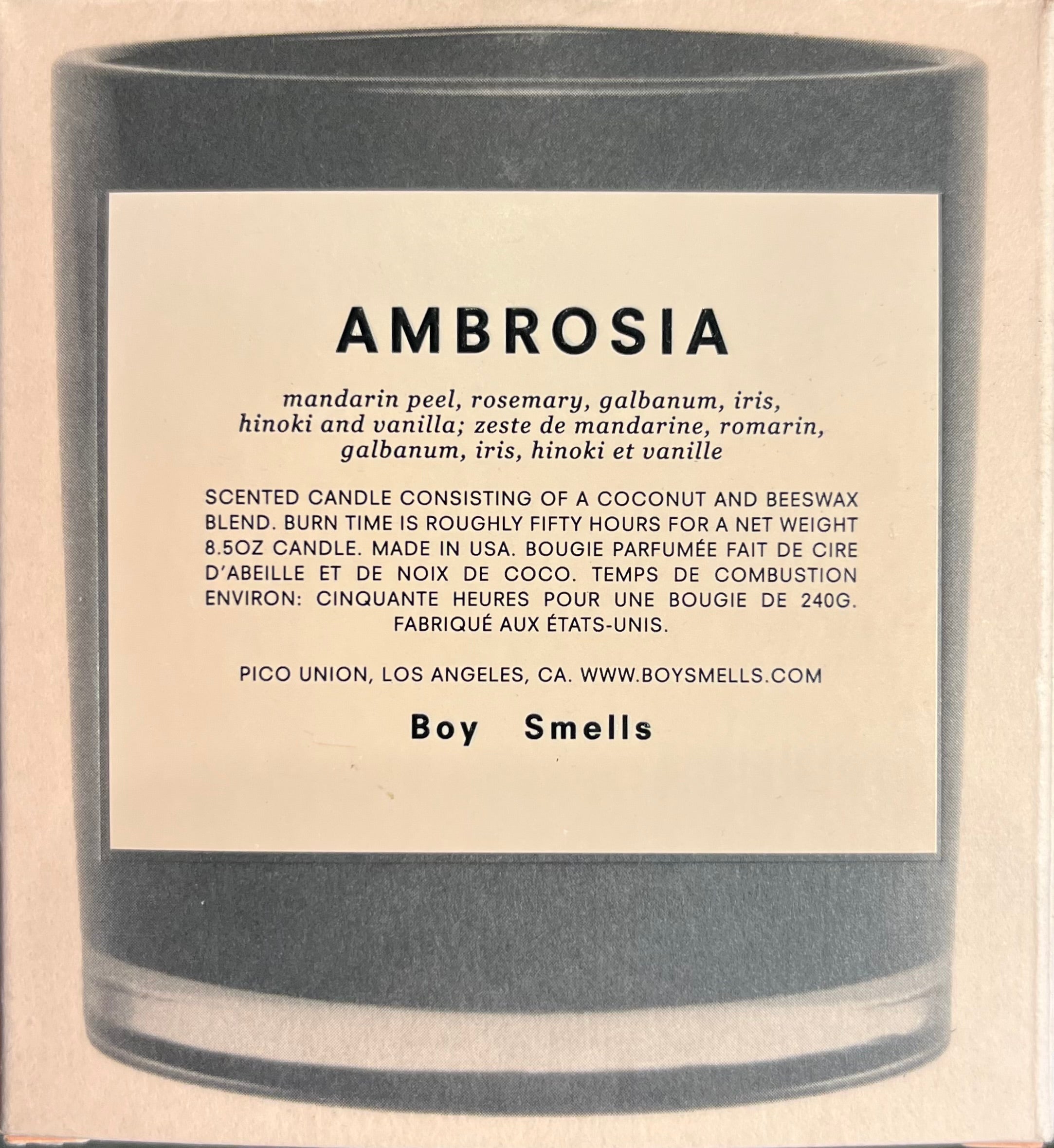 ambrosia boy smells candle candle from flower + furbish Shop now at flower + furbish