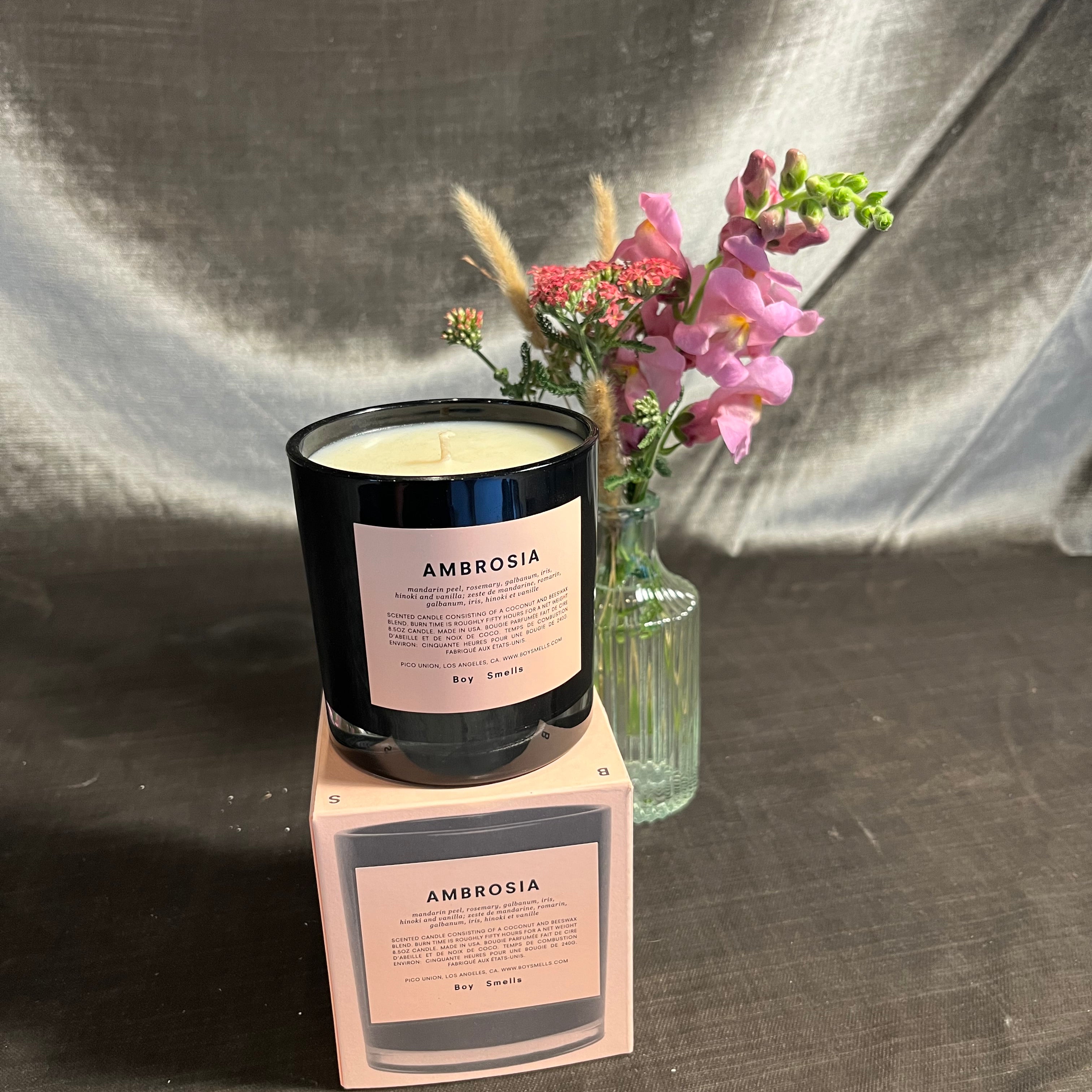 ambrosia boy smells candle candle from flower + furbish Shop now at flower + furbish