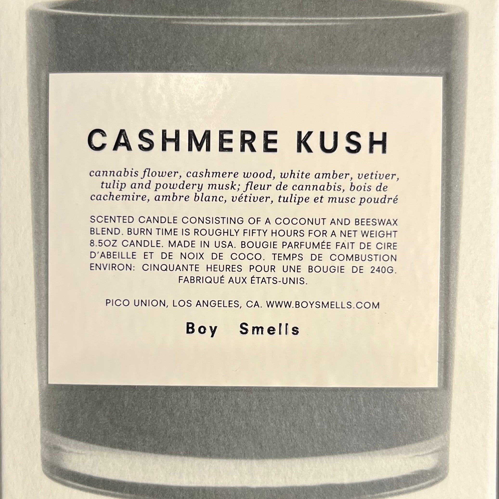 cashmere kush boy smells candle candle from flower + furbish Shop now at flower + furbish