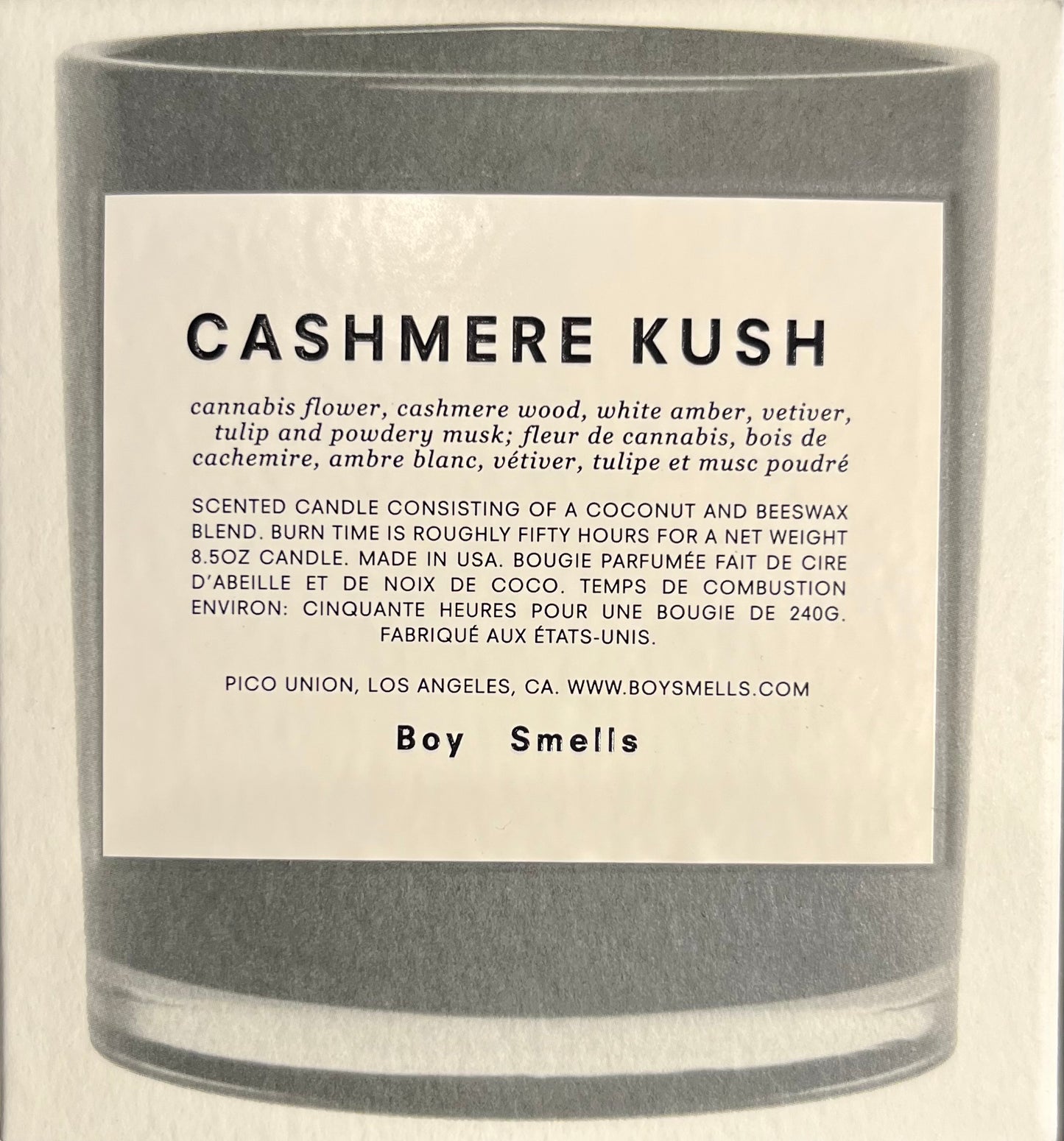 cashmere kush boy smells candle candle from flower + furbish Shop now at flower + furbish