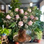 dozen roses in a vase shop now at flower + furbishFlowers, Gift, Valentine’s day, vased arrangement