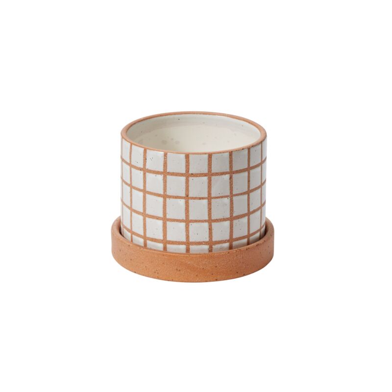 gridline pot with saucer shop now at flower + furbishgift, shipping