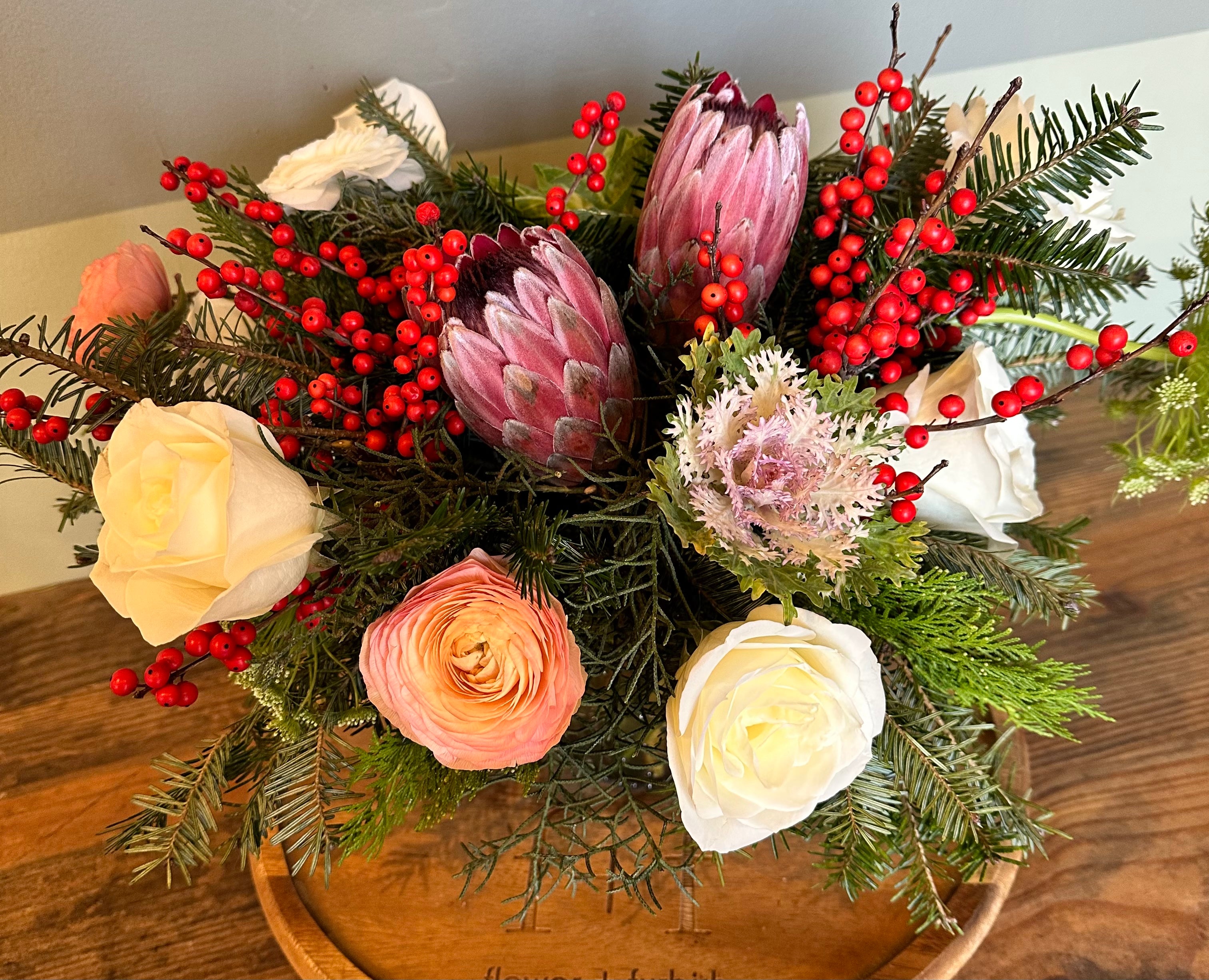 holiday sweater shop now at flower + furbishfloral arrangement, Flowers, Holiday, Thanksgiving, vase, vased arrangement