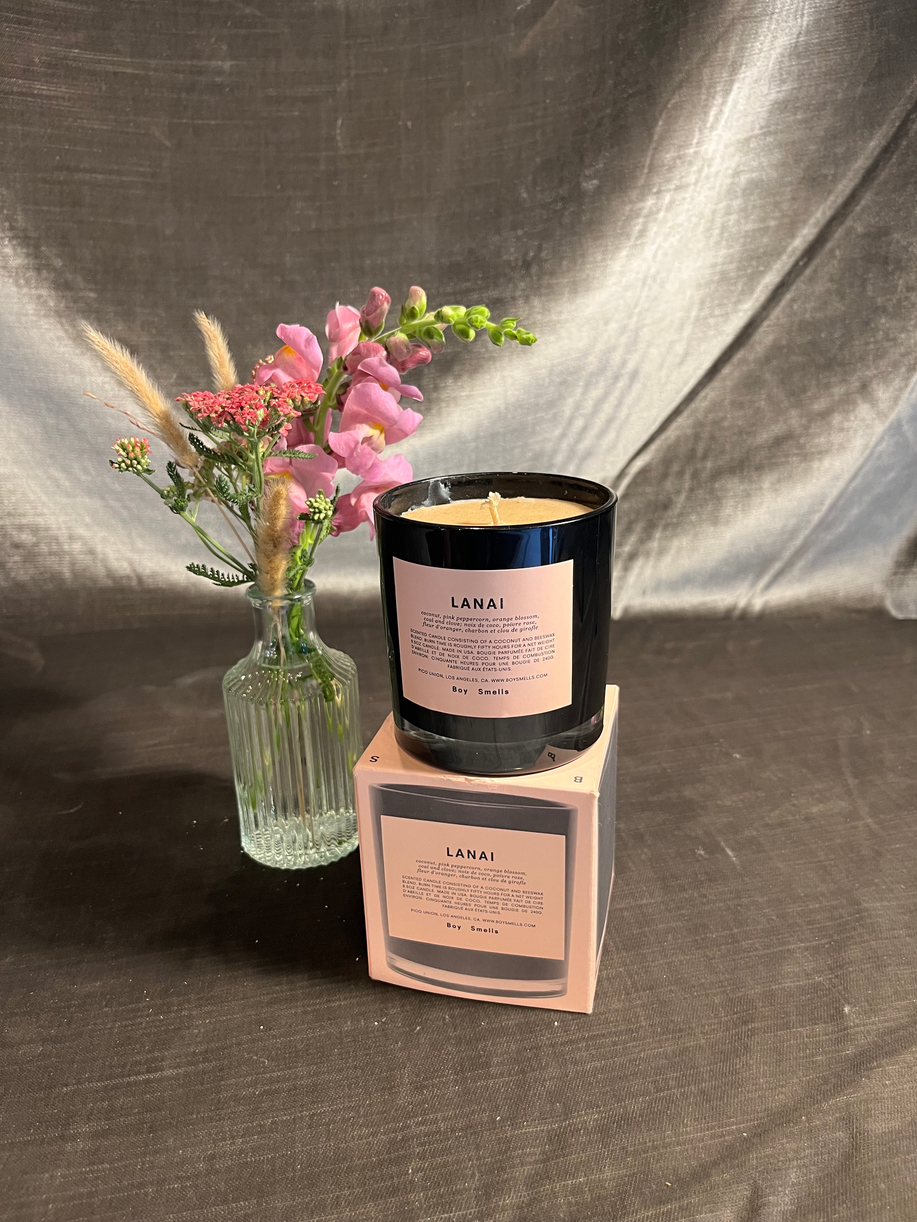 lanai boy smells candle candle from flower + furbish Shop now at flower + furbish